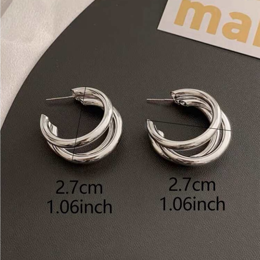 Chunky Gold Hoop Earrings | Bold Statement Hoops (Gold or Silver) - Picture 13 of 15